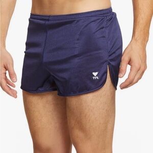 MENS TYR SWIM DRAG RESISTANCE SUIT SHORTS SWIMSUIT M %100 NYLON LINED BLUE NWT